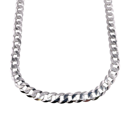 Sterling Silver Super Flat Curb 200 8mm Bracelet Chain Italian Italy Solid Mens Jewelry