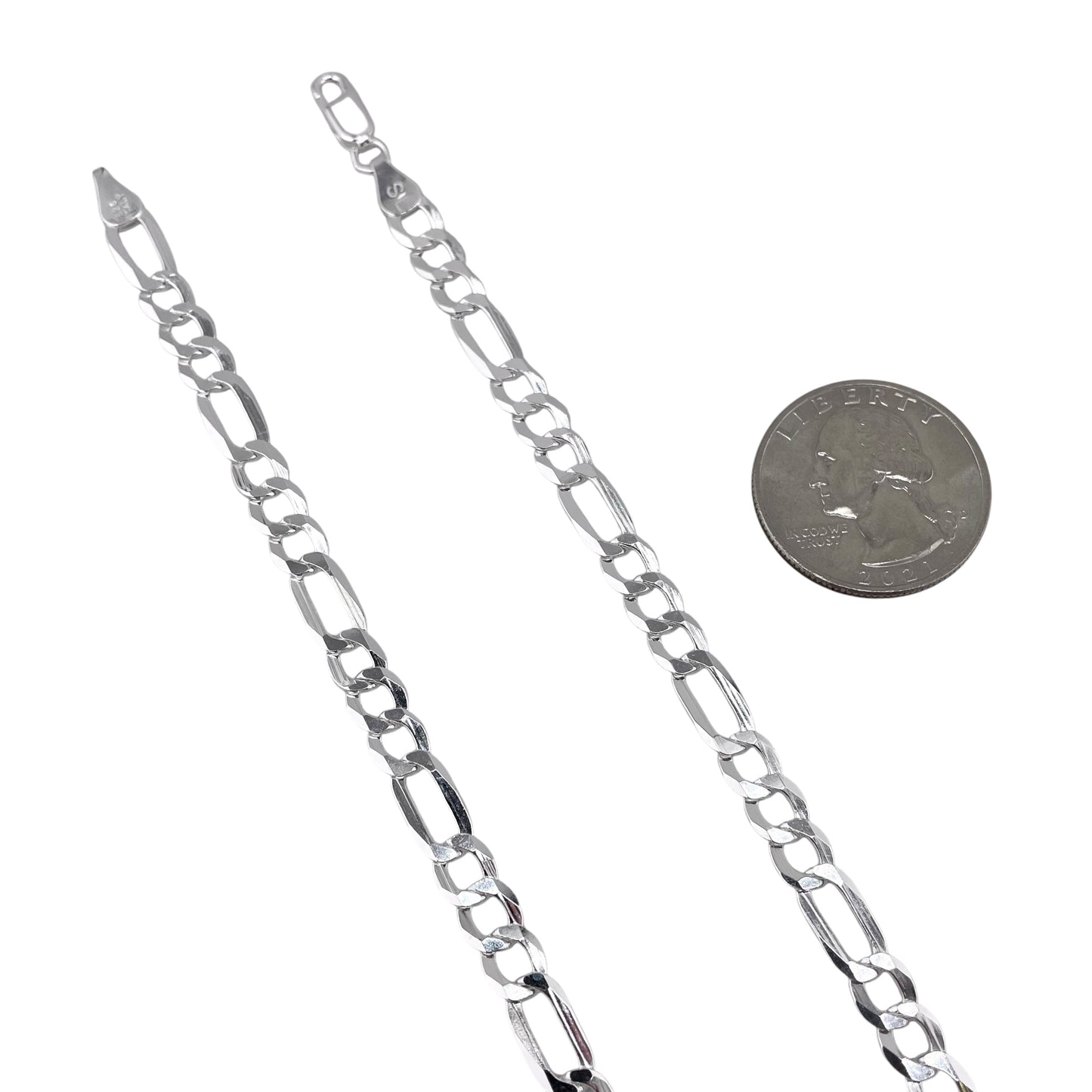 Sterling Silver Figaro Light 150 5.8mm Bracelet Chain Italian Italy Solid .925