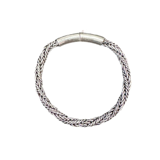 Handmade Braided 6mm Sterling Silver Bracelet Chain