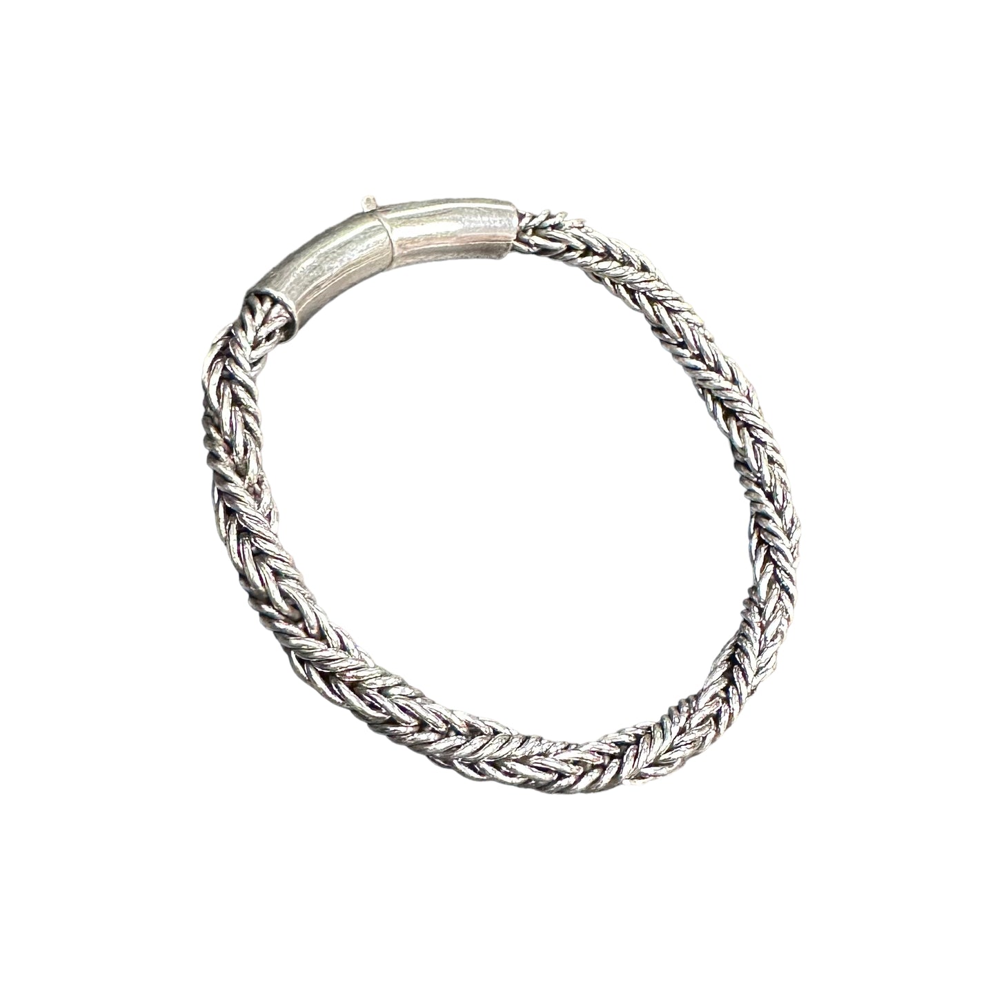 Handmade Braided 6mm Sterling Silver Bracelet Chain