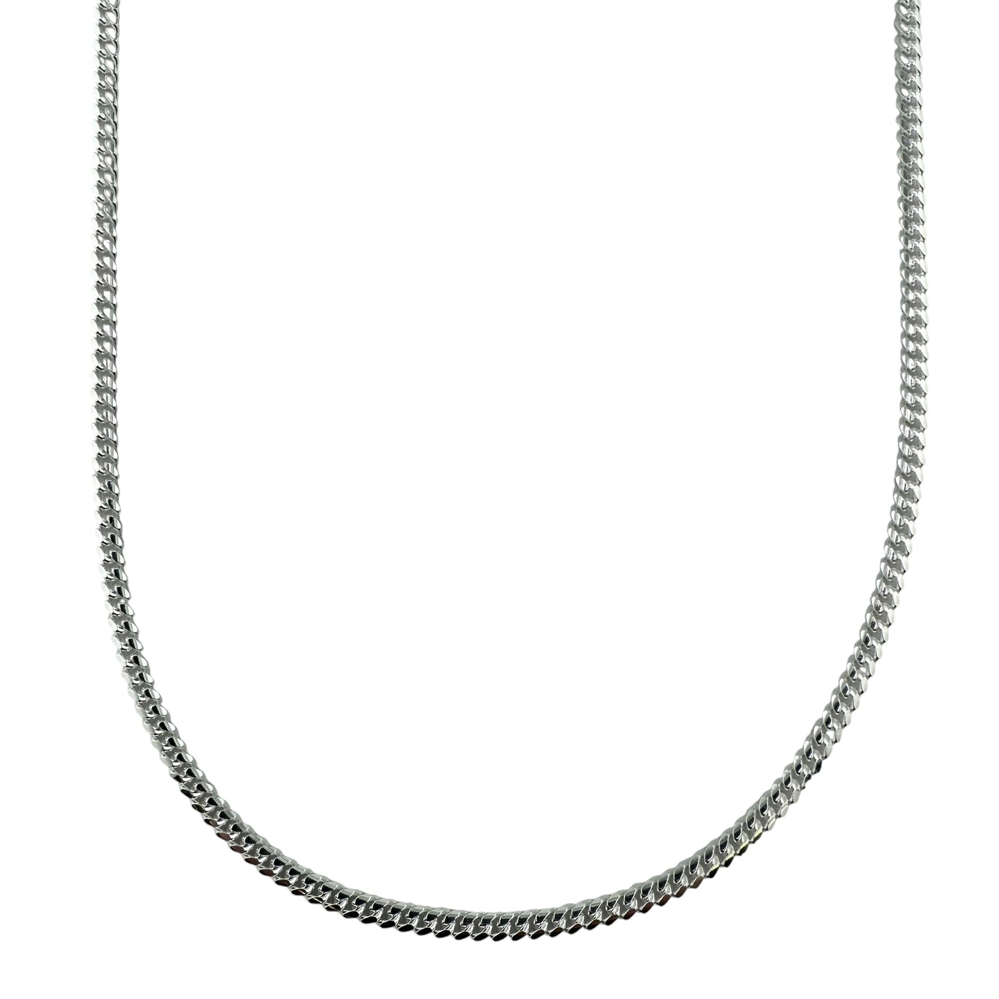 Sterling Silver Miami Cuban 100 3.3mm Bracelet Chain Italian Italy Solid Mens Jewelry