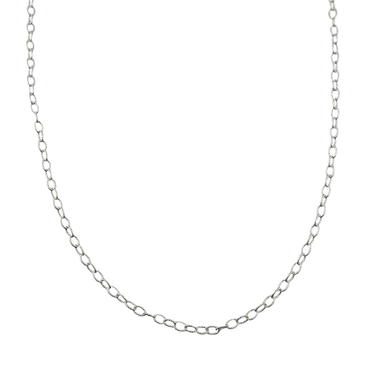 Sterling Silver D/C Oval Rolo 080 3.8mm Necklace Chain Italian Italy Solid .925 Jewelry