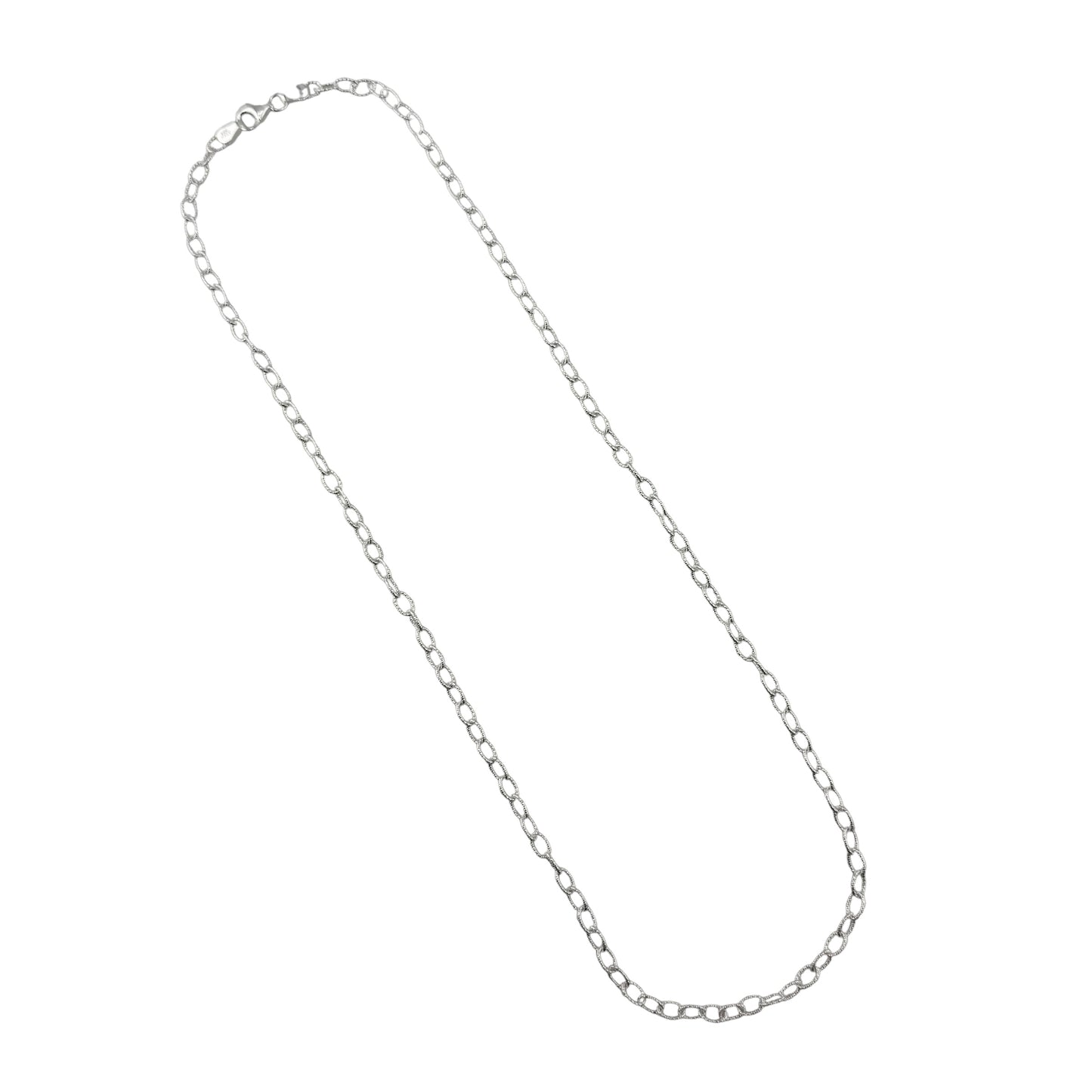 Sterling Silver D/C Oval Rolo 080 3.8mm Necklace Chain Italian Italy Solid .925 Jewelry