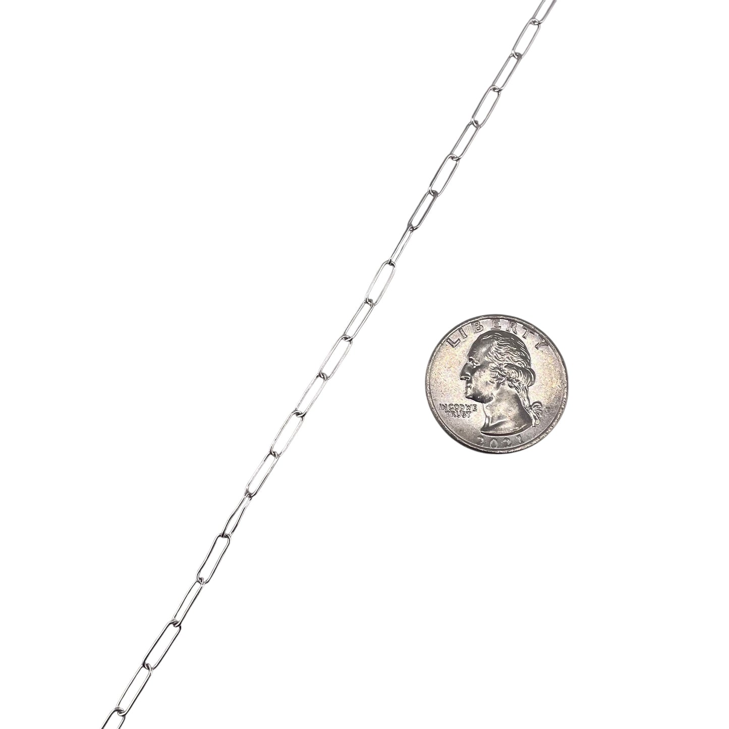 Sterling Silver Paper Clip 060 2.9mm Bulk Chain (5 FT Pack)