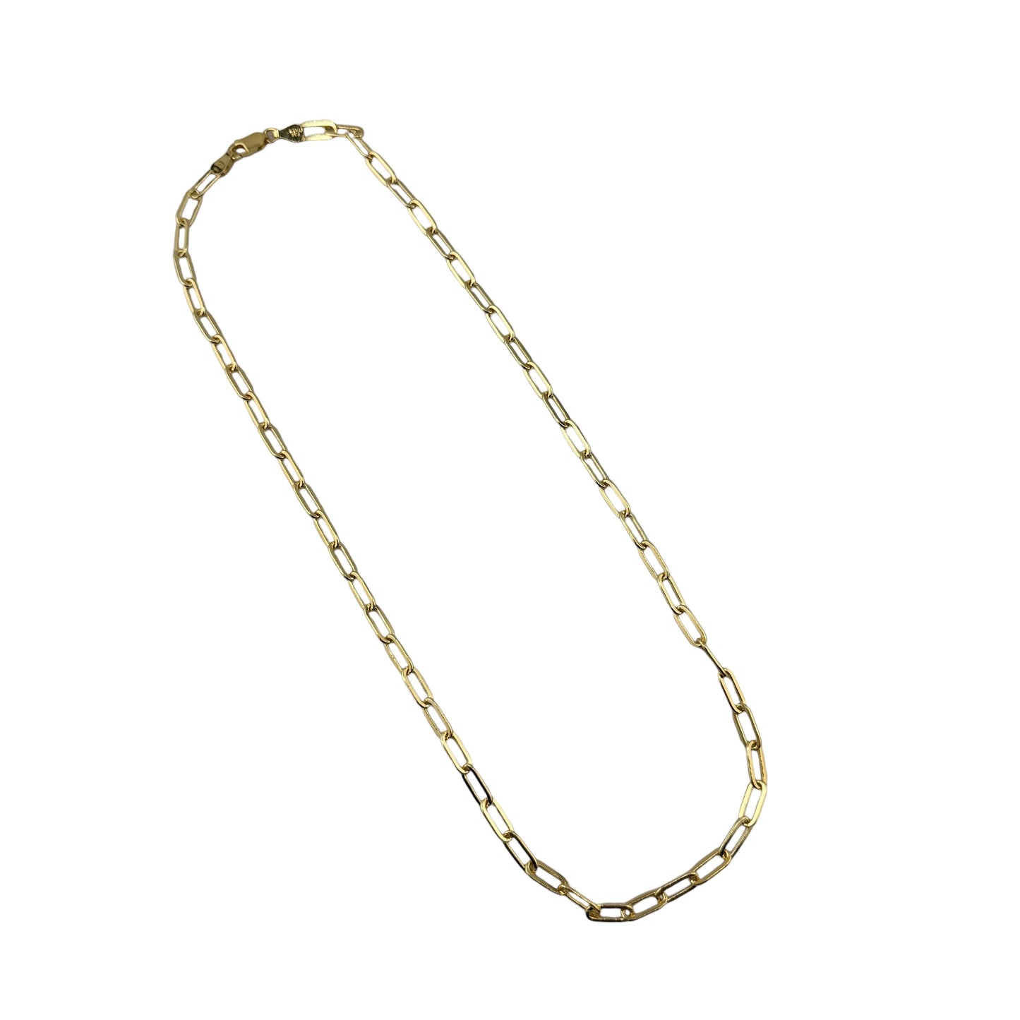 14K Gold over Sterling Silver Paper Clip Flat 120 4.6mm Two Tone Chain Necklace Bracelet