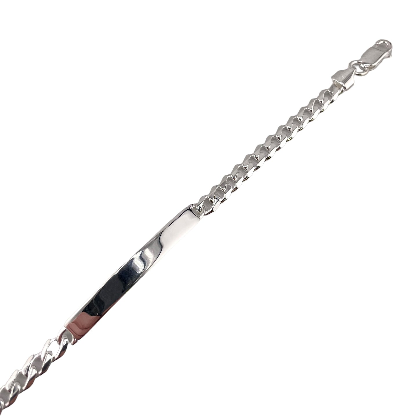 Sterling Silver Curb 150 5.4mm ID Bracelet Chain Italian Italy Solid Mens Jewelry