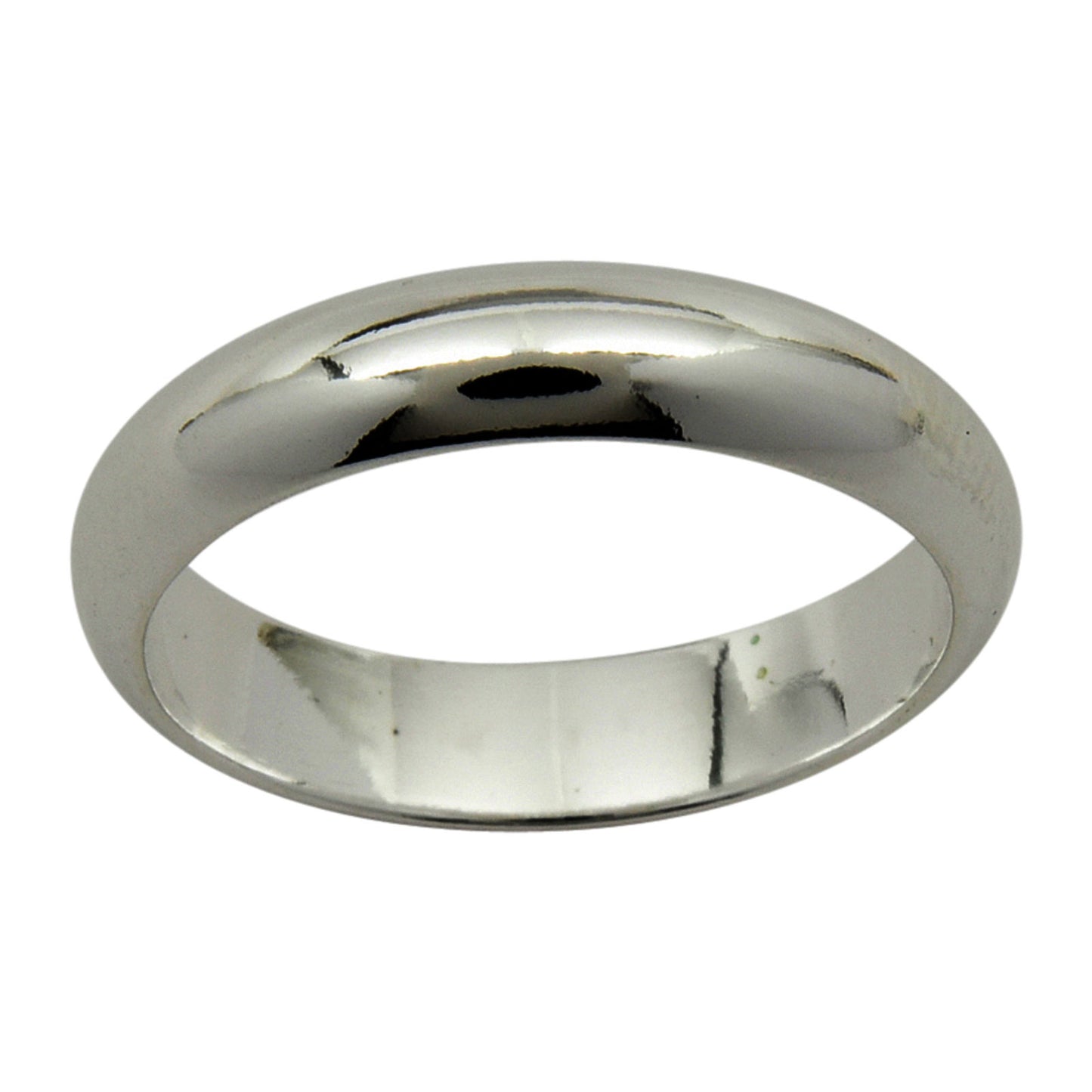 Sterling Silver 4mm Plain Half Round Wedding Band Ring Sizes 3-15