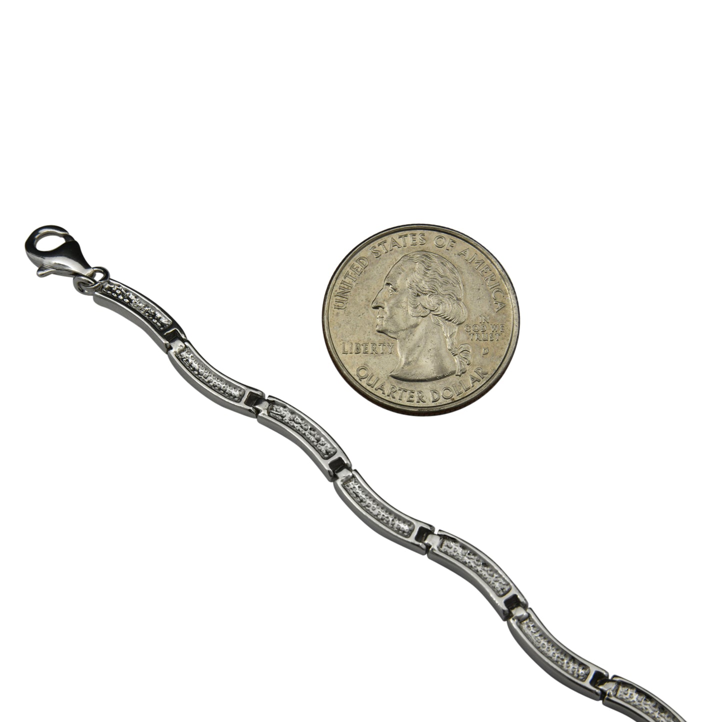 Sterling Silver Blue Lab Opal Wave Tennis Bracelet