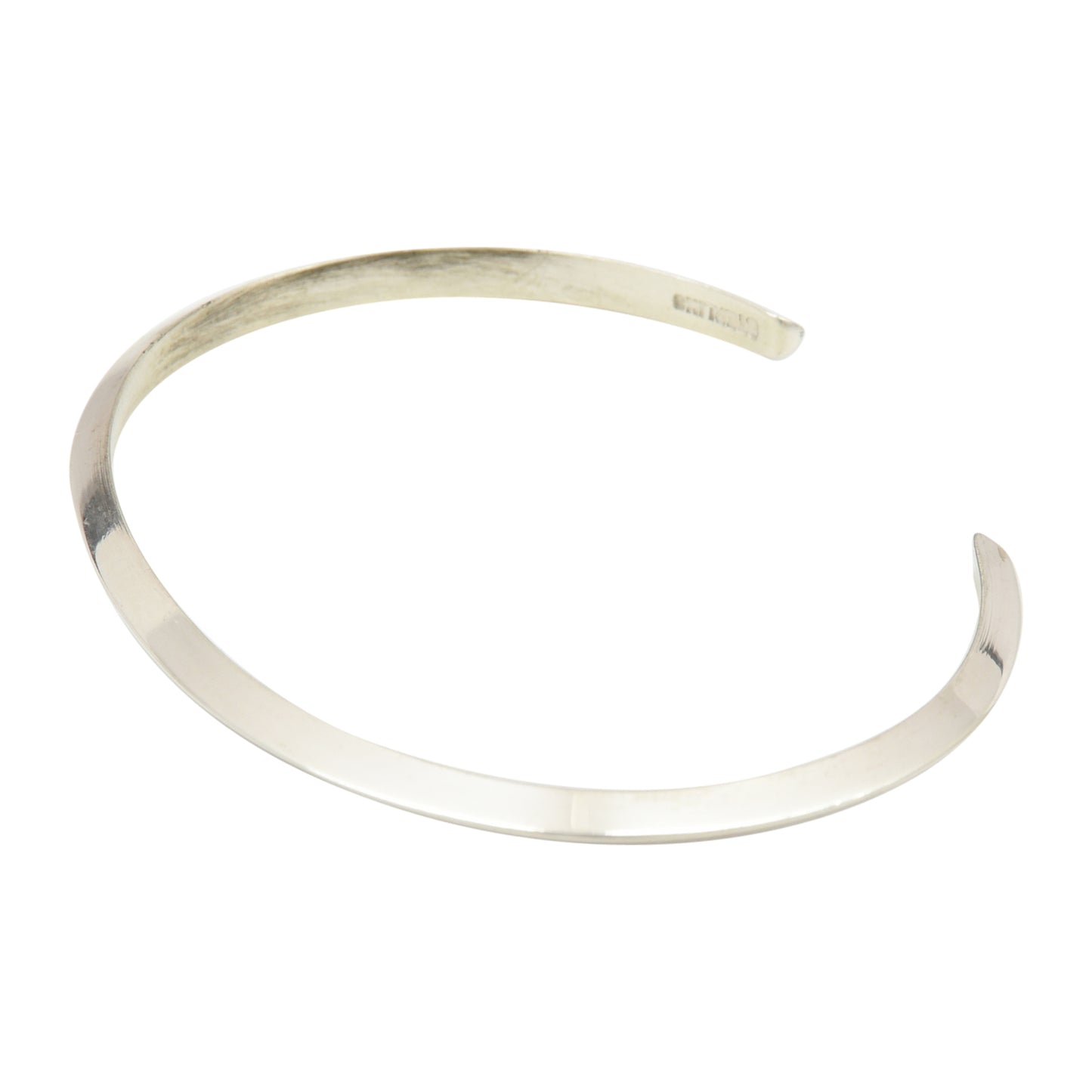 Elaine Tahe Sterling Silver Triangle Wire Plain 3mm Navajo Bracelet