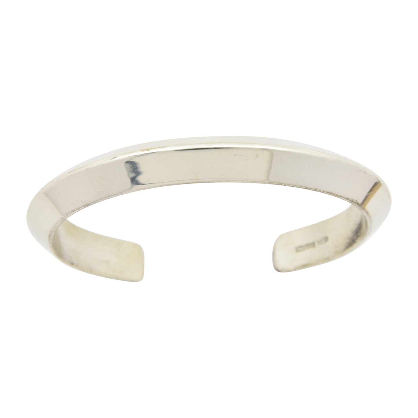 Elaine Tahe Sterling Silver Triangle Wire Plain 9.5mm Navajo Bracelet