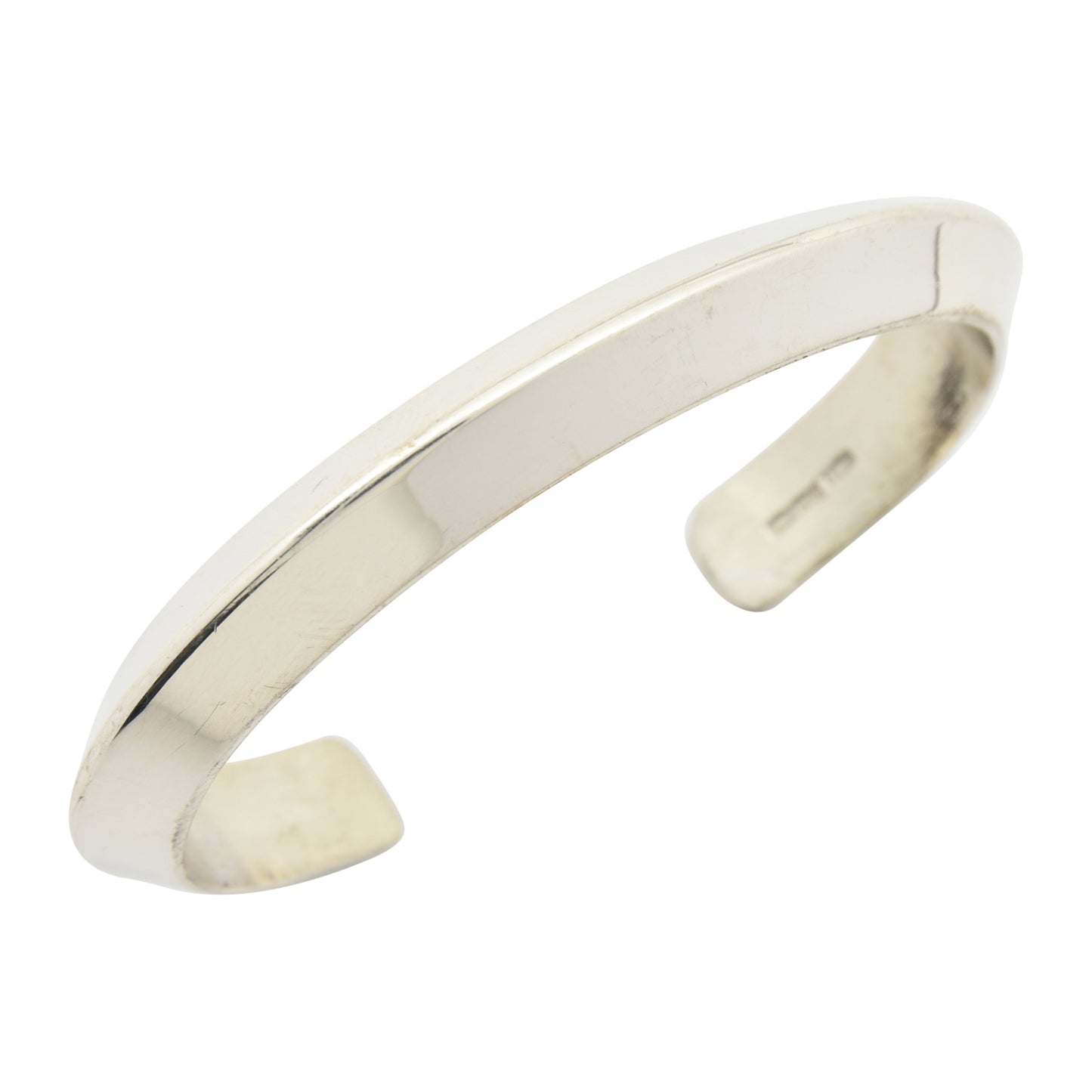 Elaine Tahe Sterling Silver Triangle Wire Plain 9.5mm Navajo Bracelet