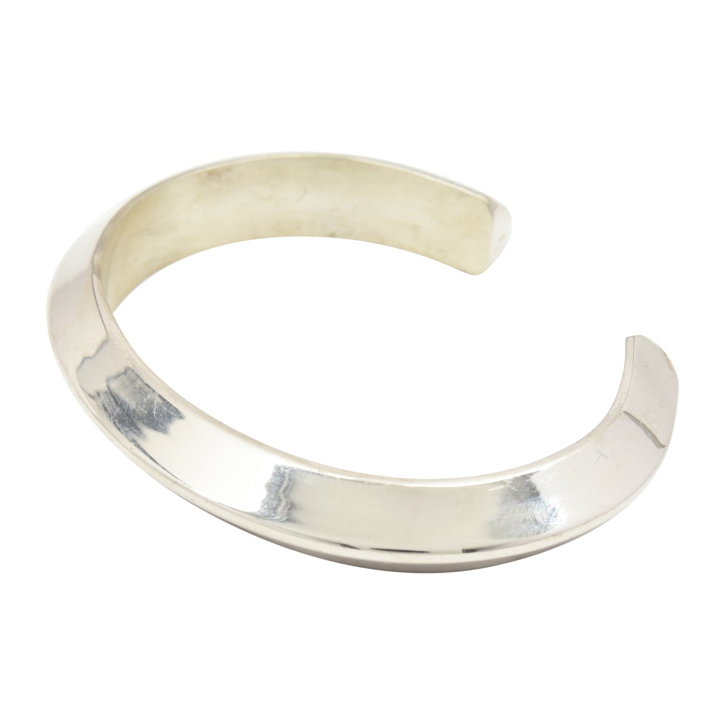Elaine Tahe Sterling Silver Triangle Wire Plain 9.5mm Navajo Bracelet