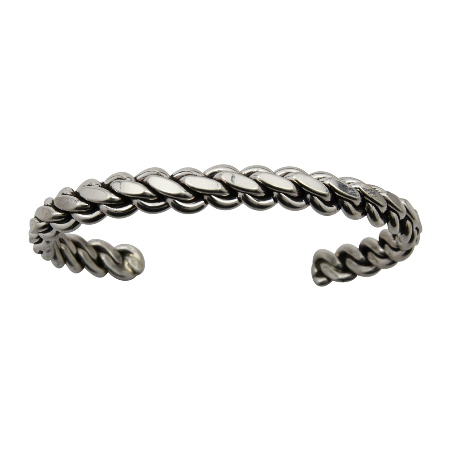 Elaine Tahe Sterling Silver Navajo Flat Chain Link Style 1/4" Bracelet