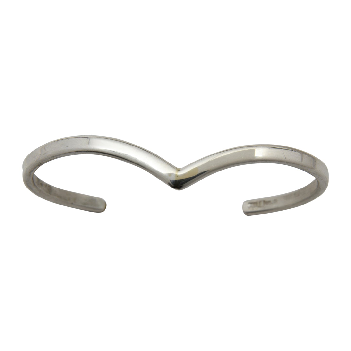 Elaine Tahe Sterling Silver Navajo V-Shape Bracelet