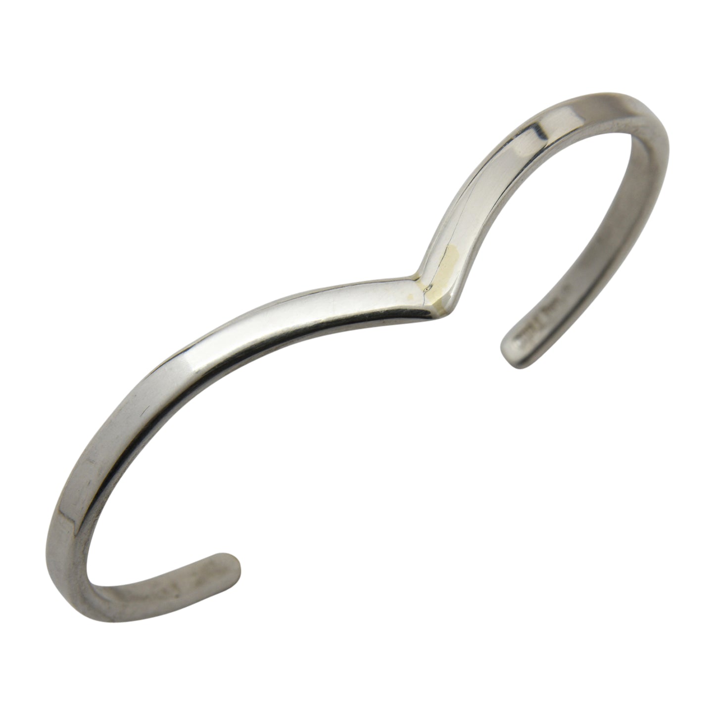 Elaine Tahe Sterling Silver Navajo V-Shape Bracelet