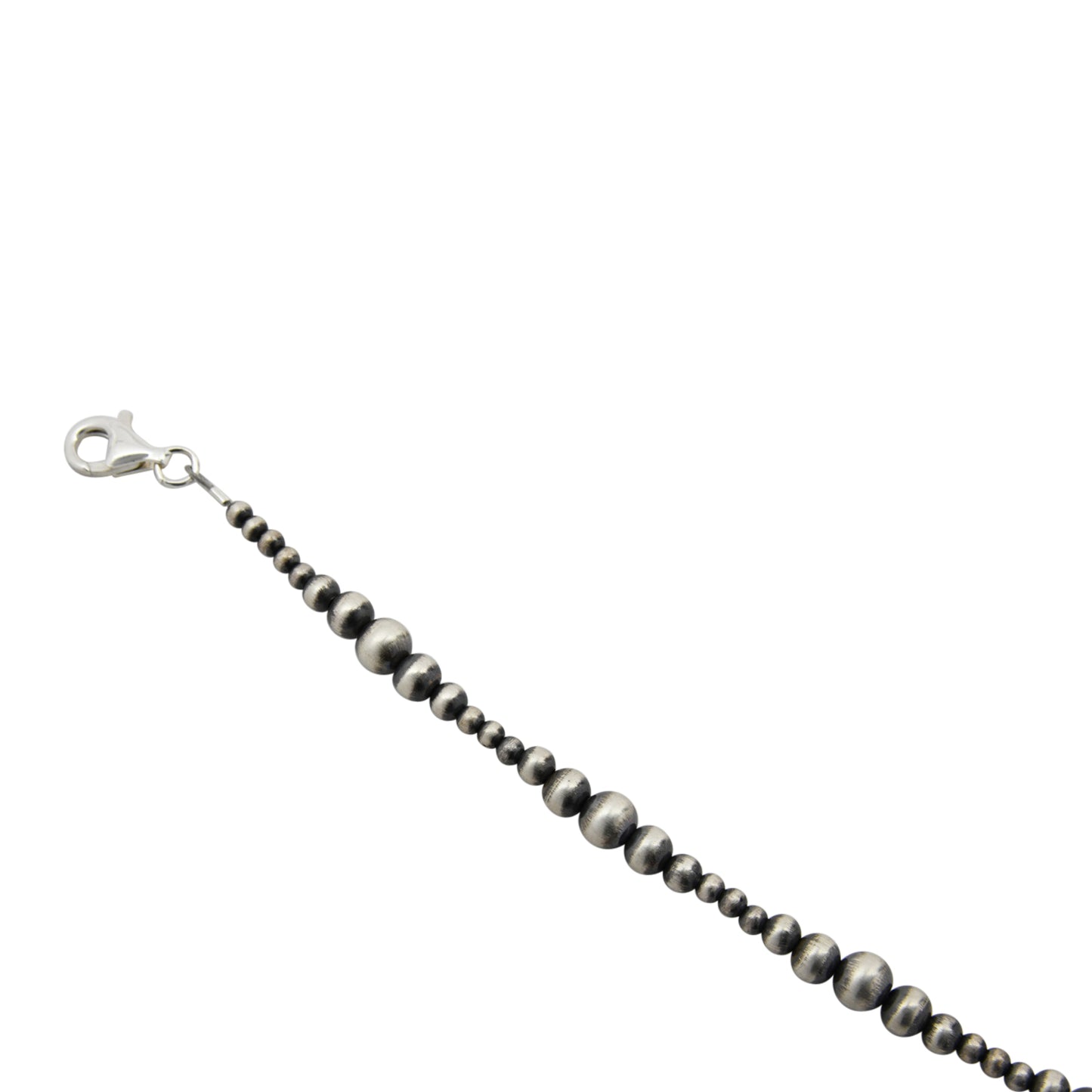 Sterling Silver Mixed Graduated Desert Pearls Oxidized Bead Bracelet. Available in 7" to 10"