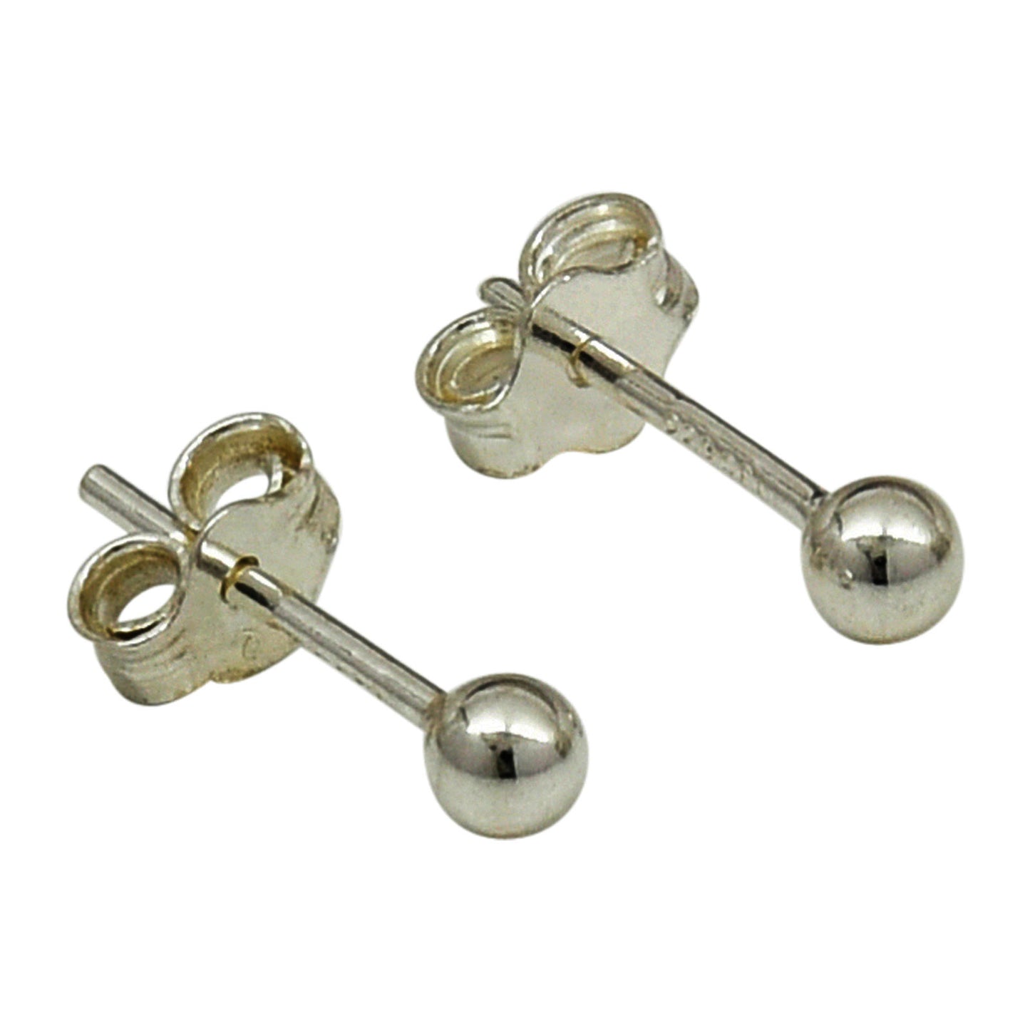 Sterling Silver Polished Ball Post Earrings Available from 3mm to 12mm