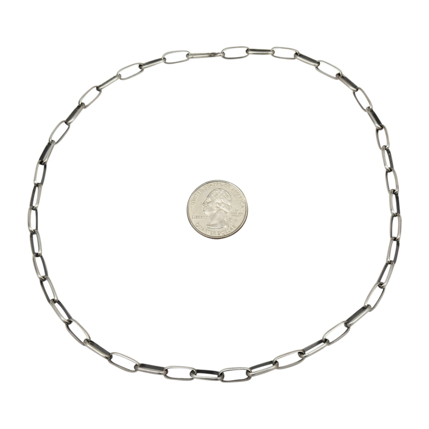 Sally Shirley Sterling Silver Navajo 16 gauge Half Round Plain Handmade Chain. Available from 18" to 30"