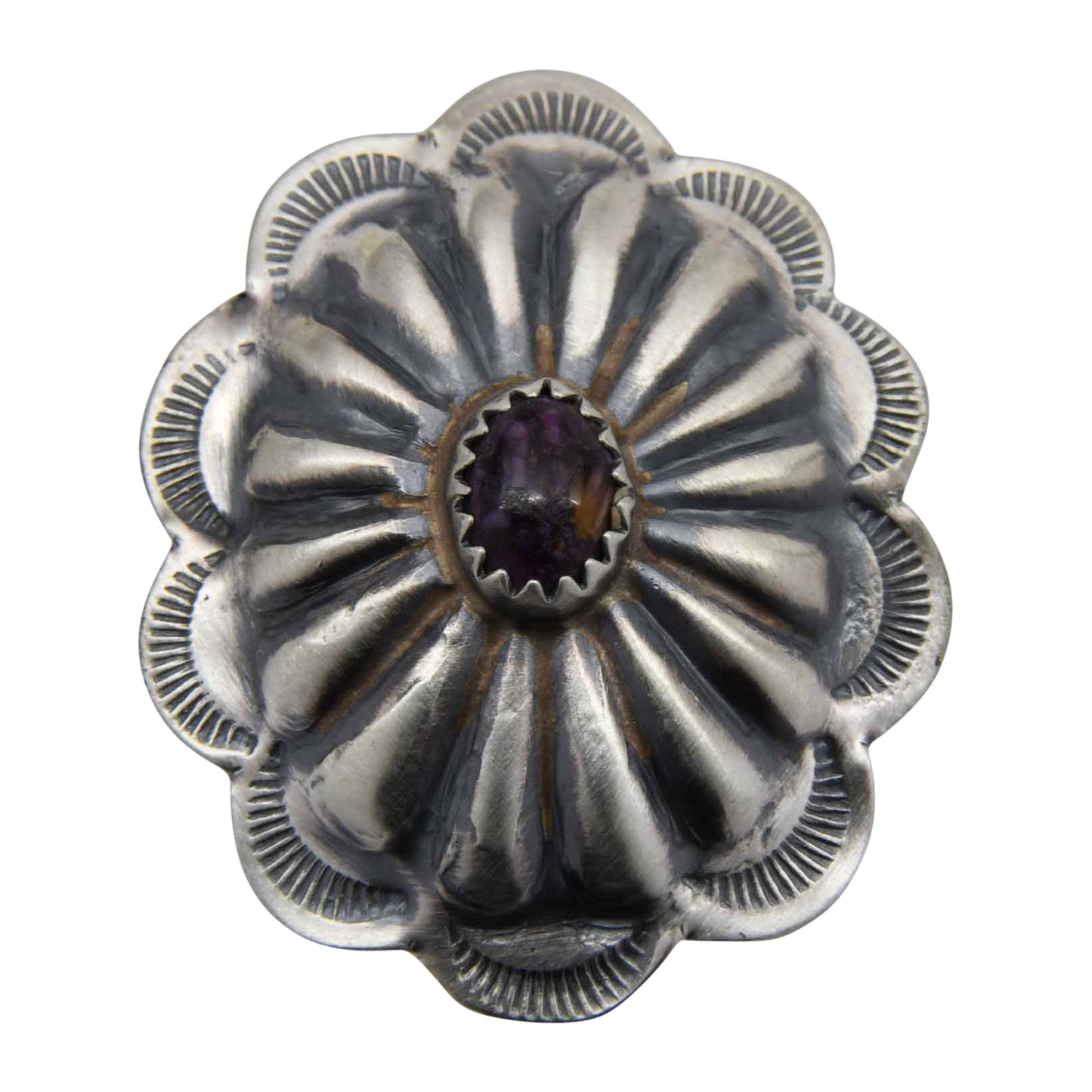 Ryan Begay Purple Spiny Oyster Shell Concho Sterling Silver Navajo
