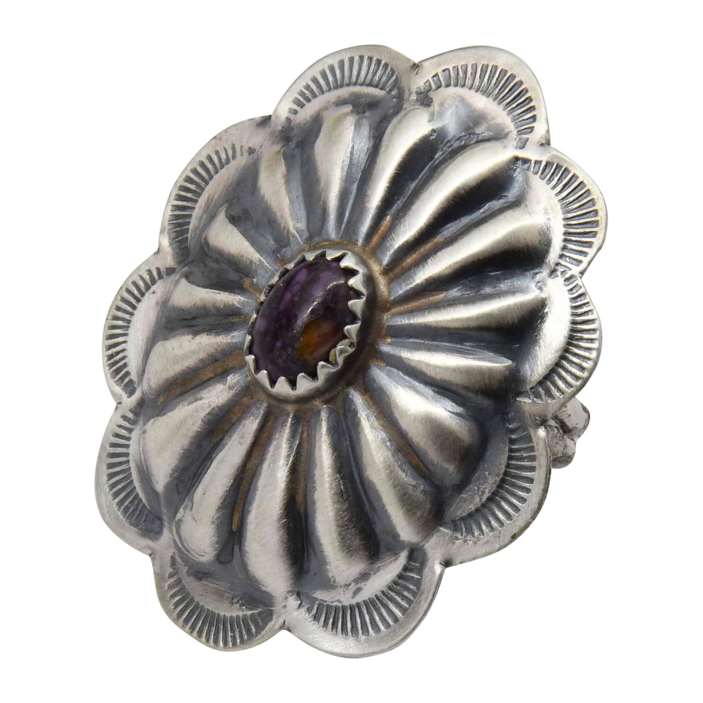 Ryan Begay Purple Spiny Oyster Shell Concho Sterling Silver Navajo