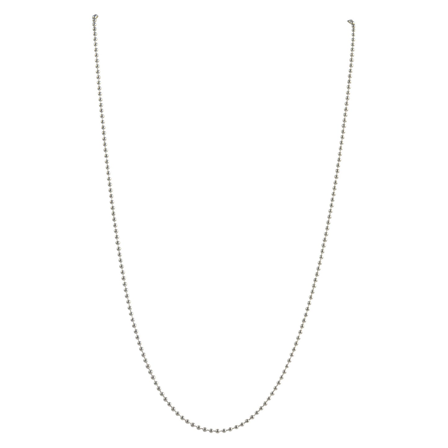 Sterling Silver Round Bead Ball 150 1.5mm Necklace Chain Solid Dog Tag Jewelry