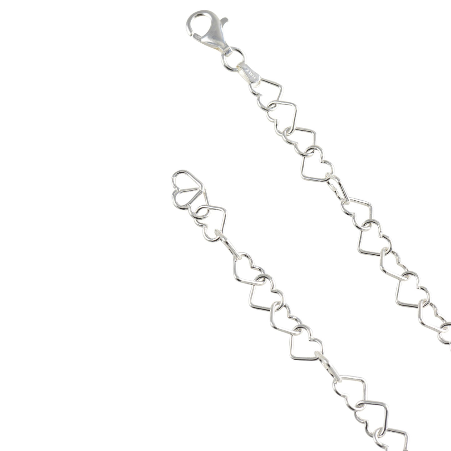 Sterling Silver Heart Link 070 6mm Anklet Chain Italy