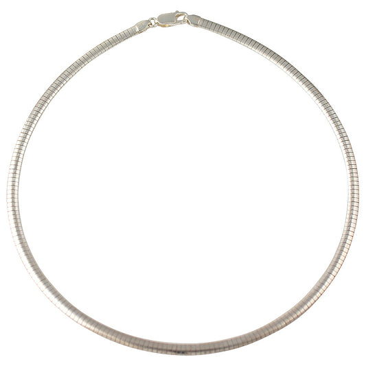 Sterling Silver Omega 4mm Necklace Chain Italian Italy Solid .925 Jewelry