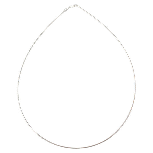 Sterling Silver Round Omega 025 1.25mm Necklace Chain Italian Italy Solid .925