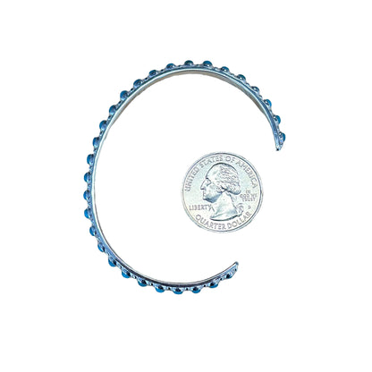 Sterling Silver 29-Stone Turquoise Row Cuff Bracelet