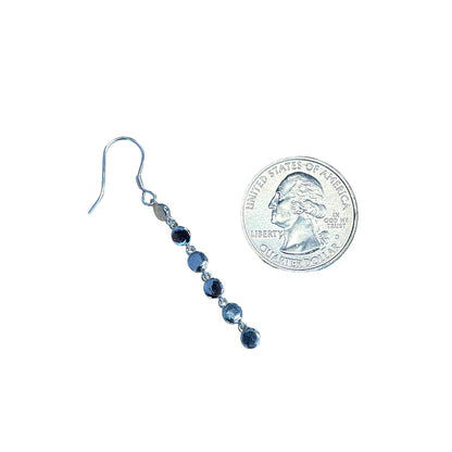 Sterling Silver Turquoise Row Dangle Earrings