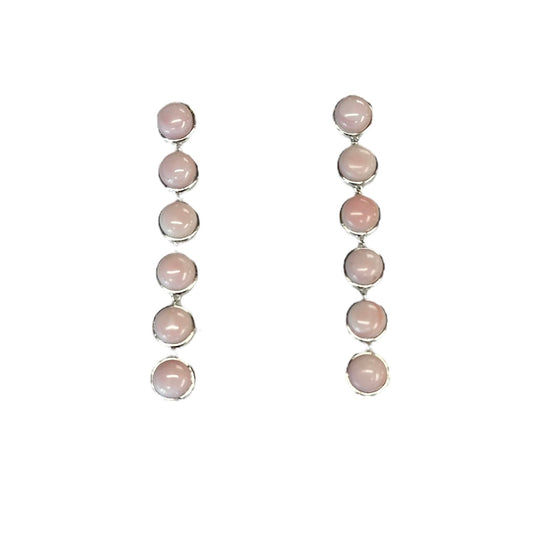 Sterling Silver Pink Conch Round Screwback Post Earrings