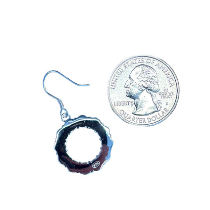 Sterling Silver Turquoise Round Dangle Earrings
