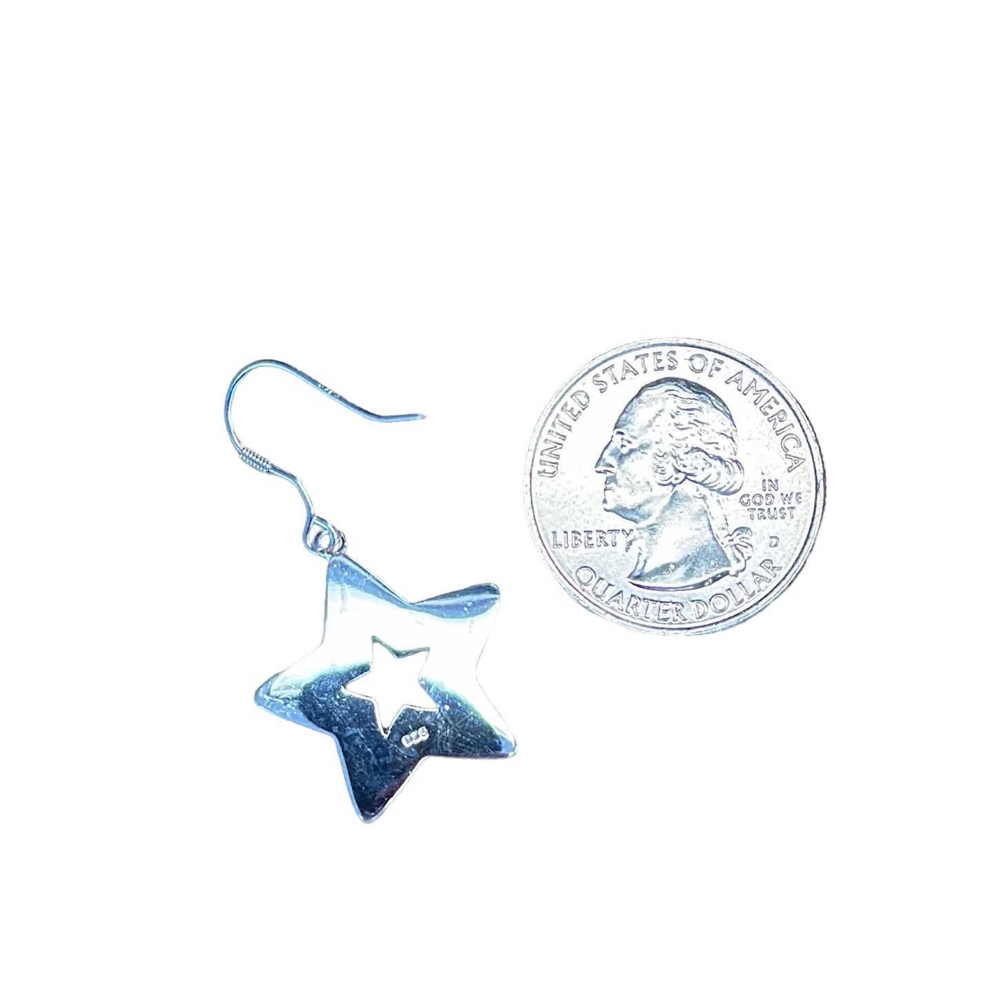 Sterling Silver Turquoise Star Dangle Earrings