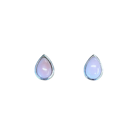 Sterling Silver Pink Conch Drop Screwback Post Earrings