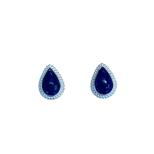 Sterling Silver Lapis Drop Screwback Post Earrings