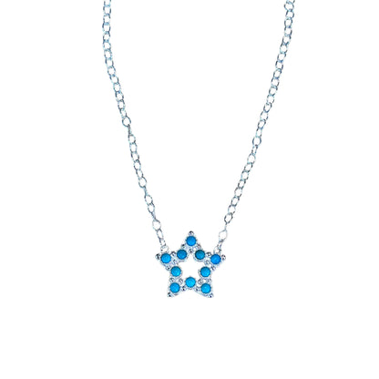 Sterling Silver Turquoise Star Bar Style Necklace