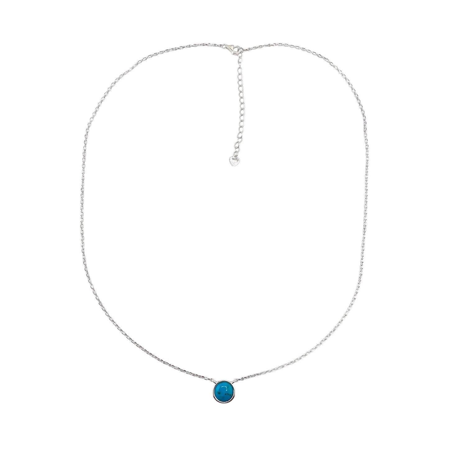 Sterling Silver Turquoise Round Bar Style Necklace