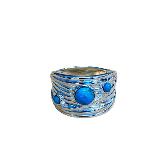 Sterling Silver 3-Stone Turquoise Ring