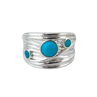 Sterling Silver 3-Stone Turquoise Ring