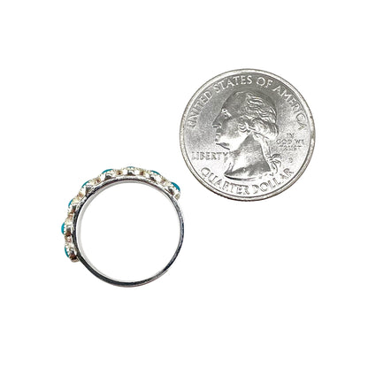 Sterling Silver 8-Stone Turquoise Band Ring