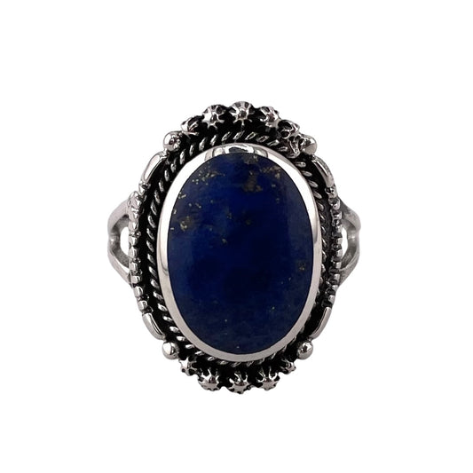 Lapis Stone Ring Sterling Silver