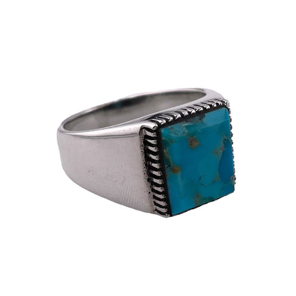 Turquoise Stone Ring Sterling Silver