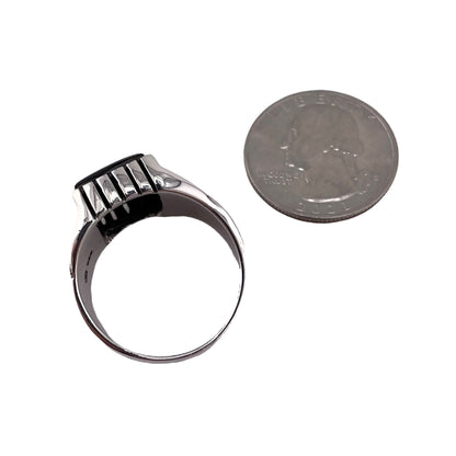 Black Onyx Stone Ring Sterling Silver