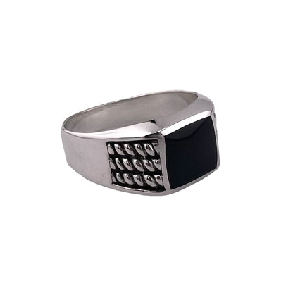 Black Onyx Stone Ring Sterling Silver
