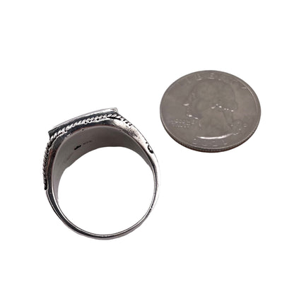 Black Onyx Stone Ring Sterling Silver