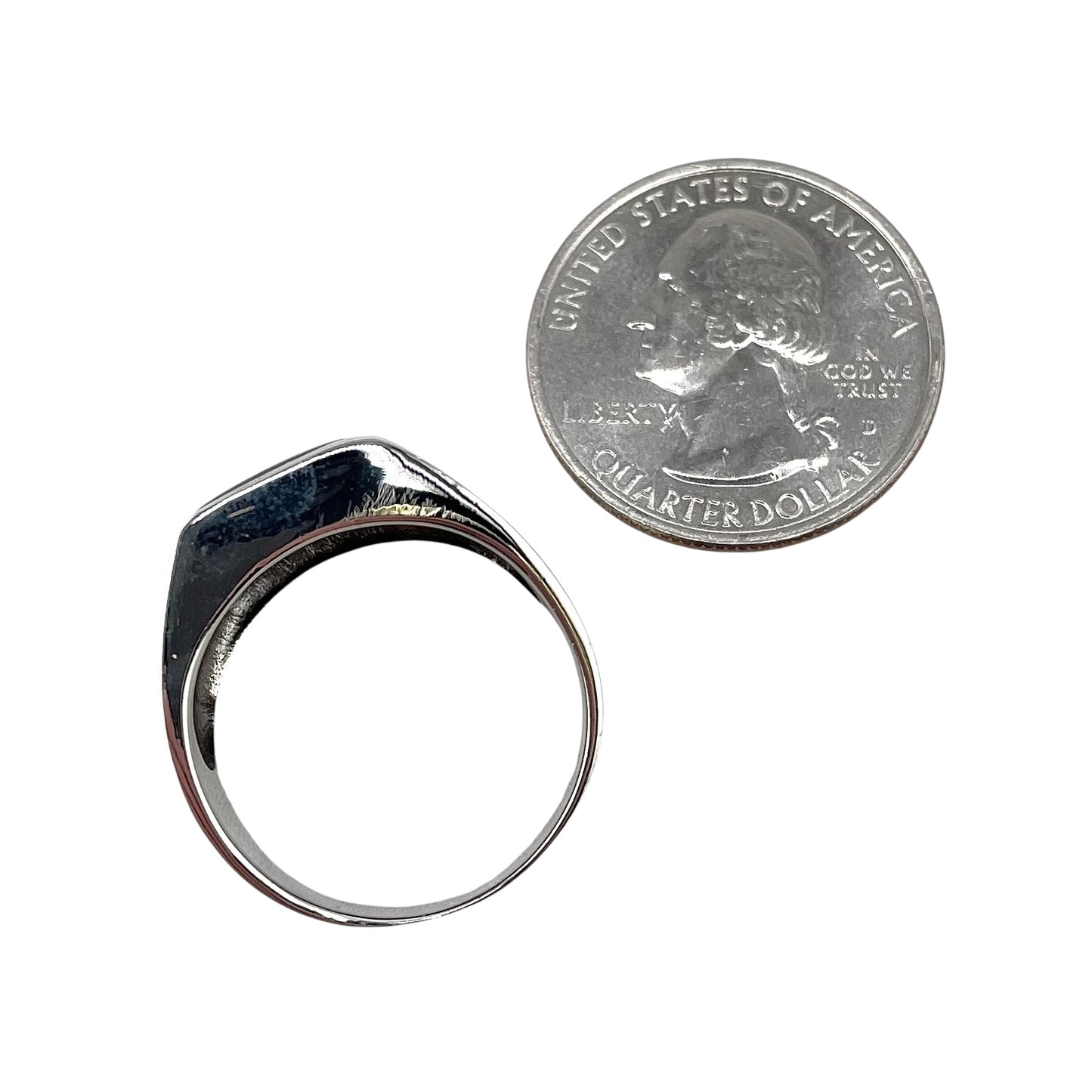 Black Onyx Rectangle Stone Ring Sterling Silver