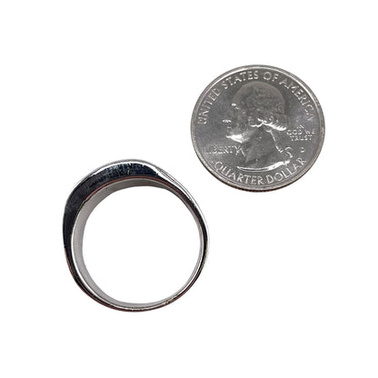 Black Onyx Inlay Stone Greek Key Mens Ring Sterling Silver