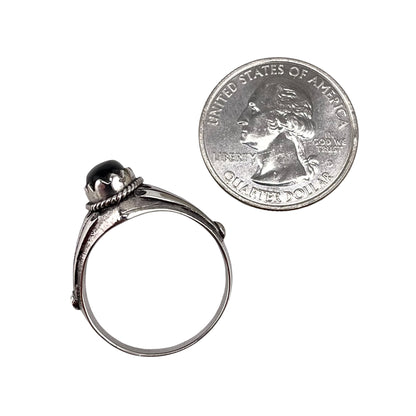 Black Onyx Stone Oval Ring Sterling Silver