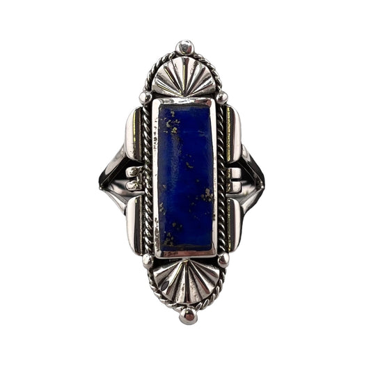 Lapis Stone Ring Sterling Silver