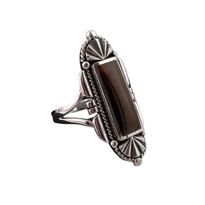 Tiger Eye Stone Ring Sterling Silver